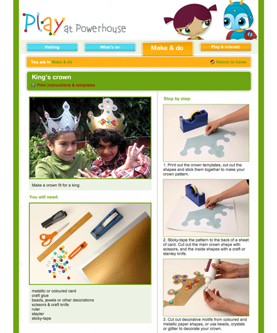 Make-a-king's-crown---Play-at-Powerhouse screenshot